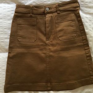 Everlane Patch Pocket Skirt in Ochre
